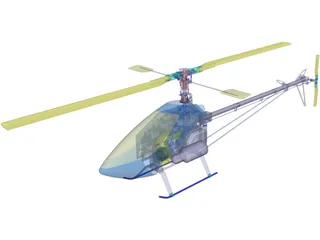 RC Helicopter for 90 engine 3D Model preview