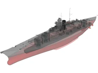 Scharnhorst-class Battleship 3D Model preview