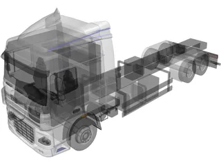 DAF XF 6x2 3D Model preview