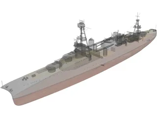 USS Chicago (CA-29) Northampton class Heavy Cruiser 3D Model preview