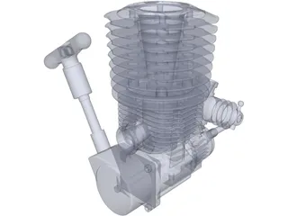 Force .38CNC Nitro Engine 3D Model preview
