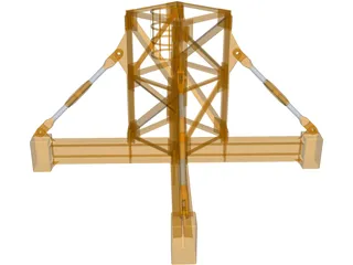 Crane Body Segment Ground Base 3D Model preview