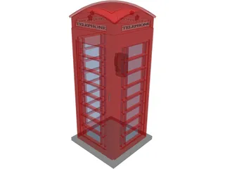 Telephone Booth 3D Model preview