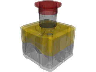 Emergency Stop Button 3D Model preview