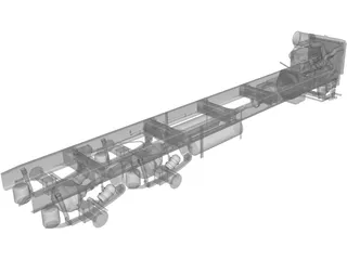 Truck Chassis and Suspension 3D Model preview