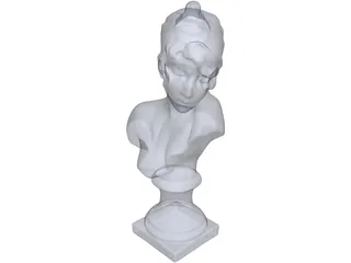 Woman Bust Torso Statue 3D Model preview