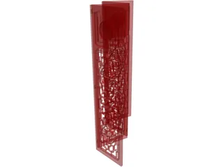 Oriental Red Panel 3D Model preview
