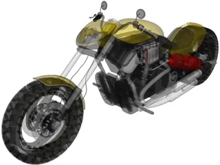 Harley-Davidson Custom 3D Model preview