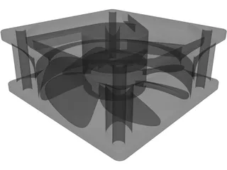 Axial Flow Fan 3D Model preview