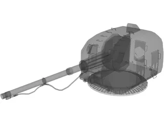 A-190E Naval Gun 100-mm 3D Model preview