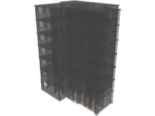 Hospital Building 3D Model preview