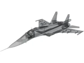 Sukhoi Su-34 Fullback 3D Model preview