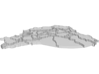 Ecuador 3D Map 3D Model preview