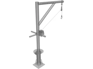 Davit Crane 1000 lbs 3D Model preview