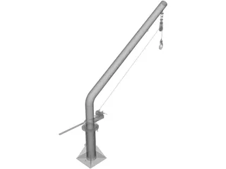 Davit Crane 1500 lbs 3D Model preview