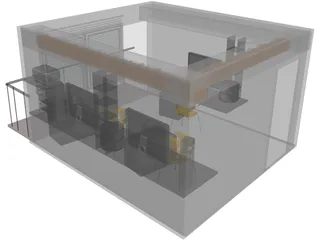 Office Small Design Studio 3D Model preview