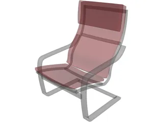 Poang Armchair 3D Model preview
