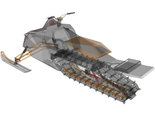Mountian Snowobile 3D Model preview