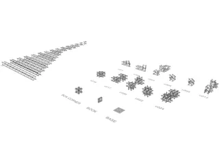 Prolyte H30V Aluminium Truss Structure Collection 3D Model preview