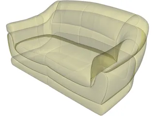 Sofa for 2 Seats 3D Model preview