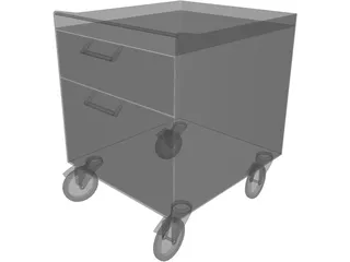 Aluminium Furniture with Wheels 3D Model preview