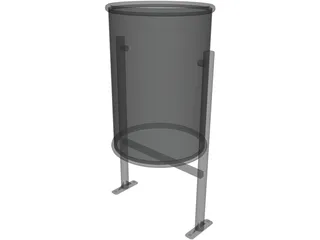 Urban Trash Bin 3D Model preview