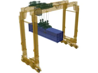 Containers Port Crane 3D Model preview