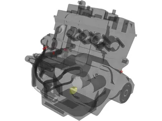Honda CB600F Engine 3D Model preview
