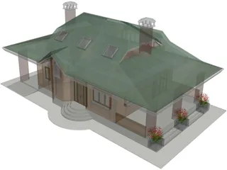 Wood House 3D Model preview