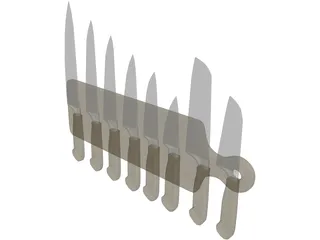 Kitchen Knives 3D Model preview
