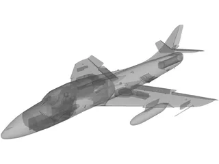 Hawker Hunter 3D Model preview