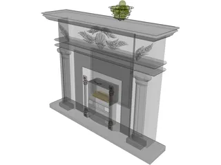 European Fireplace 3D Model preview