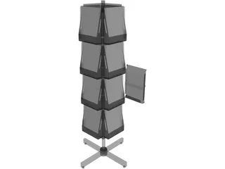 Literature Rack 16 Pocket 3D Model preview