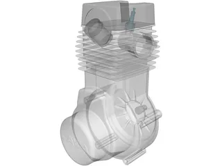 Jawa 500CC Engine 3D Model preview
