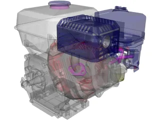 Honda GX160-1 Engine 3D Model preview