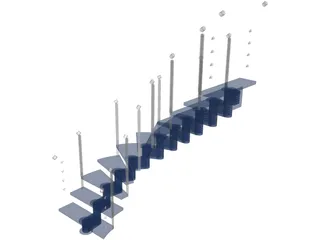 Stair Wood 3D Model preview