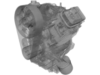 Briggs and Stratton V-Twin Vanguard Gas Engine 3D Model preview