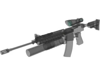 M16 Grenade Launcher 3D Model preview