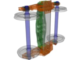 Wagon Chassis Bogie 3D Model preview