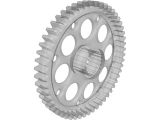 Spur Gear 47 6DP Teeth 27mm Wide 3D Model preview