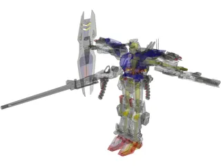 Gundam F-90 Long Range Type 3D Model preview