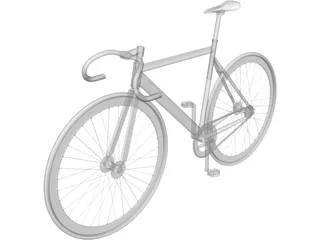Bicycle Fixed Gear 3D Model preview