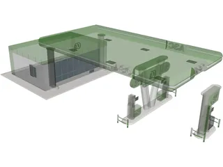 Gas Station 3D Model preview