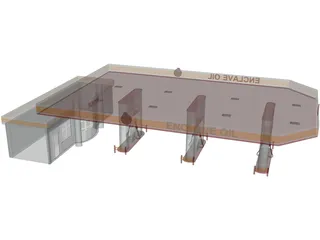 Gas Station 3D Model preview