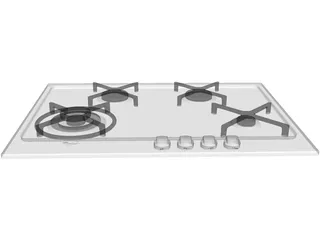 Whirlpool Stove 3D Model preview