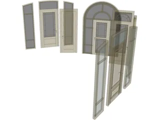 Wood Doors Collection 3D Model preview