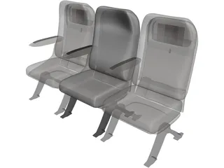 Airbus A320 Economy Seats 3D Model preview