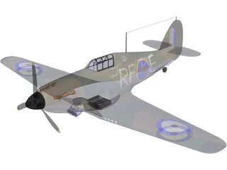 Hawker Hurricane Mk. I 3D Model preview