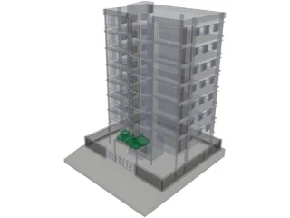 Apartment Building 3D Model preview