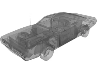 Dodge Charger 440 Magnum (1973) 3D Model preview
